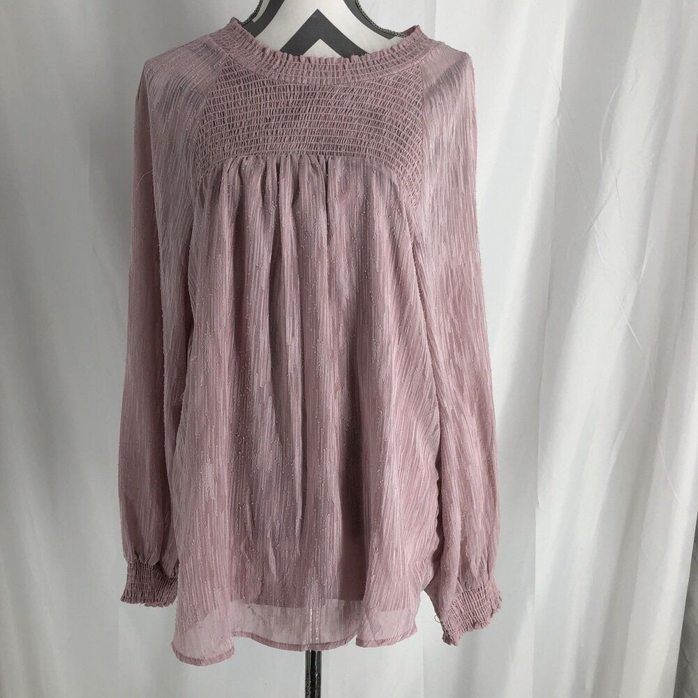 Strut & Bolt Blush Long Sleeve Blouse Size Small